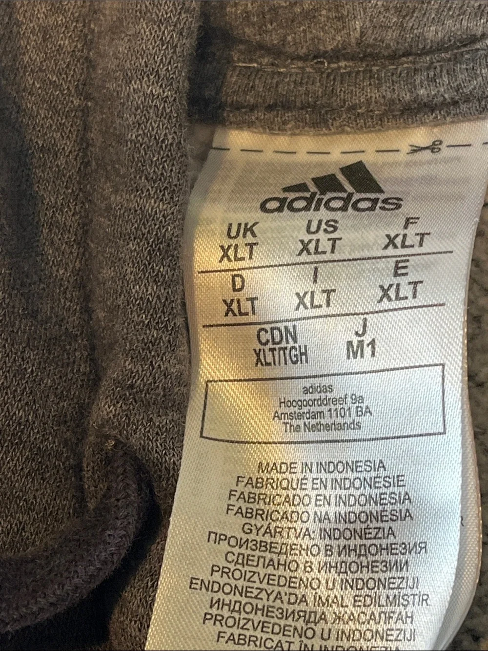Adidas Mens XLT Gray Pullover Hoodie Extra Large Tall Logo Sweatshirt